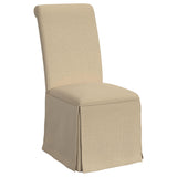 Shawna Upholstered Skirted Dining Chair Light Khaki (Set of 2) - Home Elegance USA
