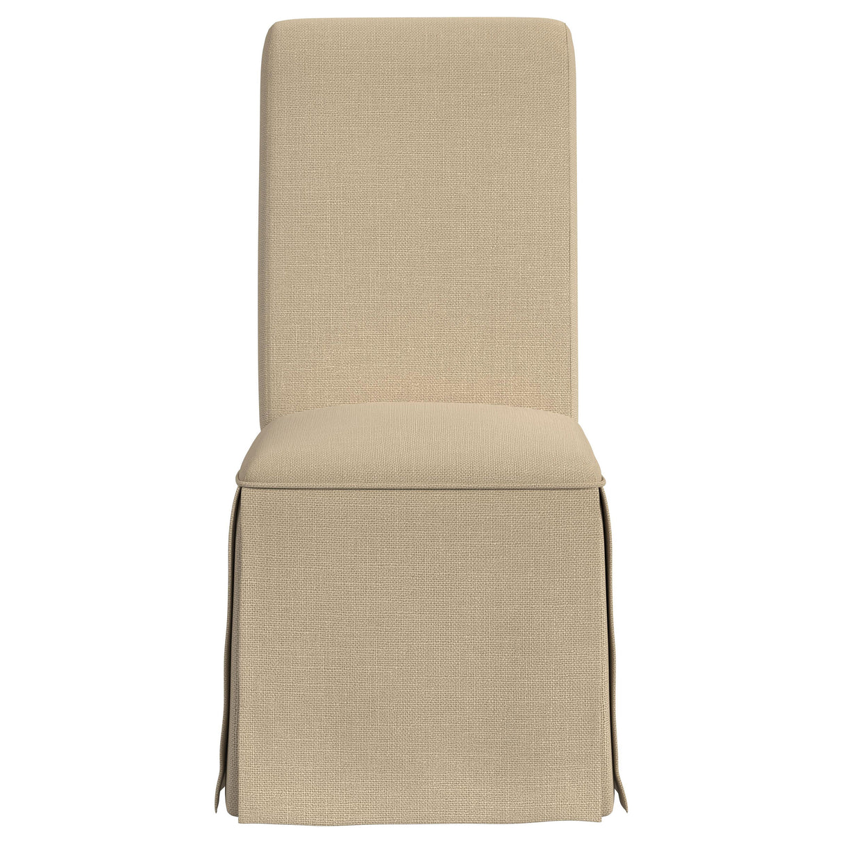 Shawna Upholstered Skirted Dining Chair Light Khaki (Set of 2) - Home Elegance USA