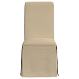 Shawna Upholstered Skirted Dining Chair Light Khaki (Set of 2) - Home Elegance USA