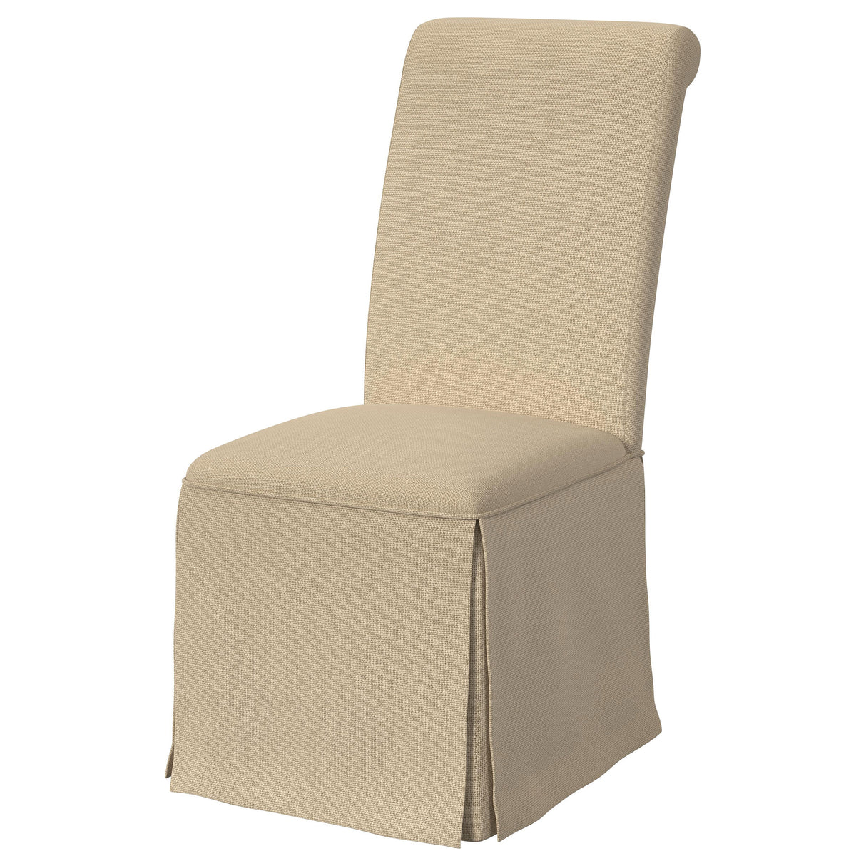 Shawna Upholstered Skirted Dining Chair Light Khaki (Set of 2) - Home Elegance USA