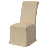 Shawna Upholstered Skirted Dining Chair Light Khaki (Set of 2) - Home Elegance USA