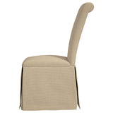 Shawna Upholstered Skirted Dining Chair Light Khaki (Set of 2) - Home Elegance USA