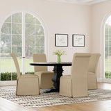 Shawna Upholstered Skirted Dining Chair Light Khaki (Set of 2) - Home Elegance USA