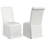 Shawna Upholstered Skirted Dining Chair White (Set of 2) - Home Elegance USA