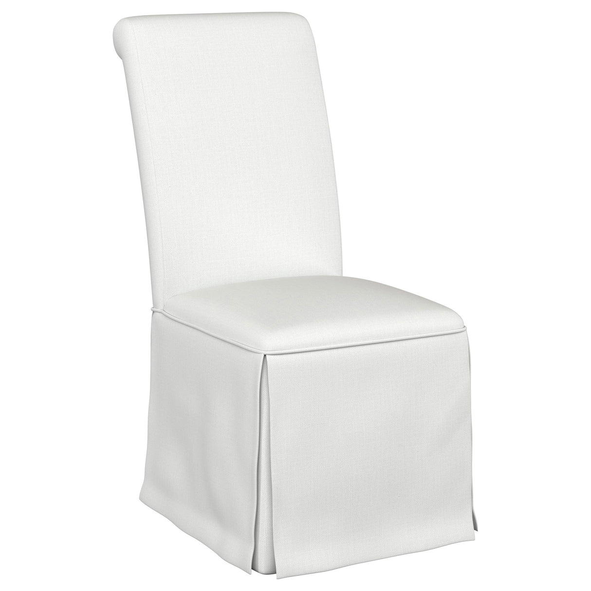 Shawna Upholstered Skirted Dining Chair White (Set of 2) - Home Elegance USA