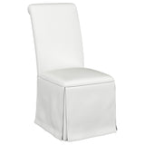 Shawna Upholstered Skirted Dining Chair White (Set of 2) - Home Elegance USA