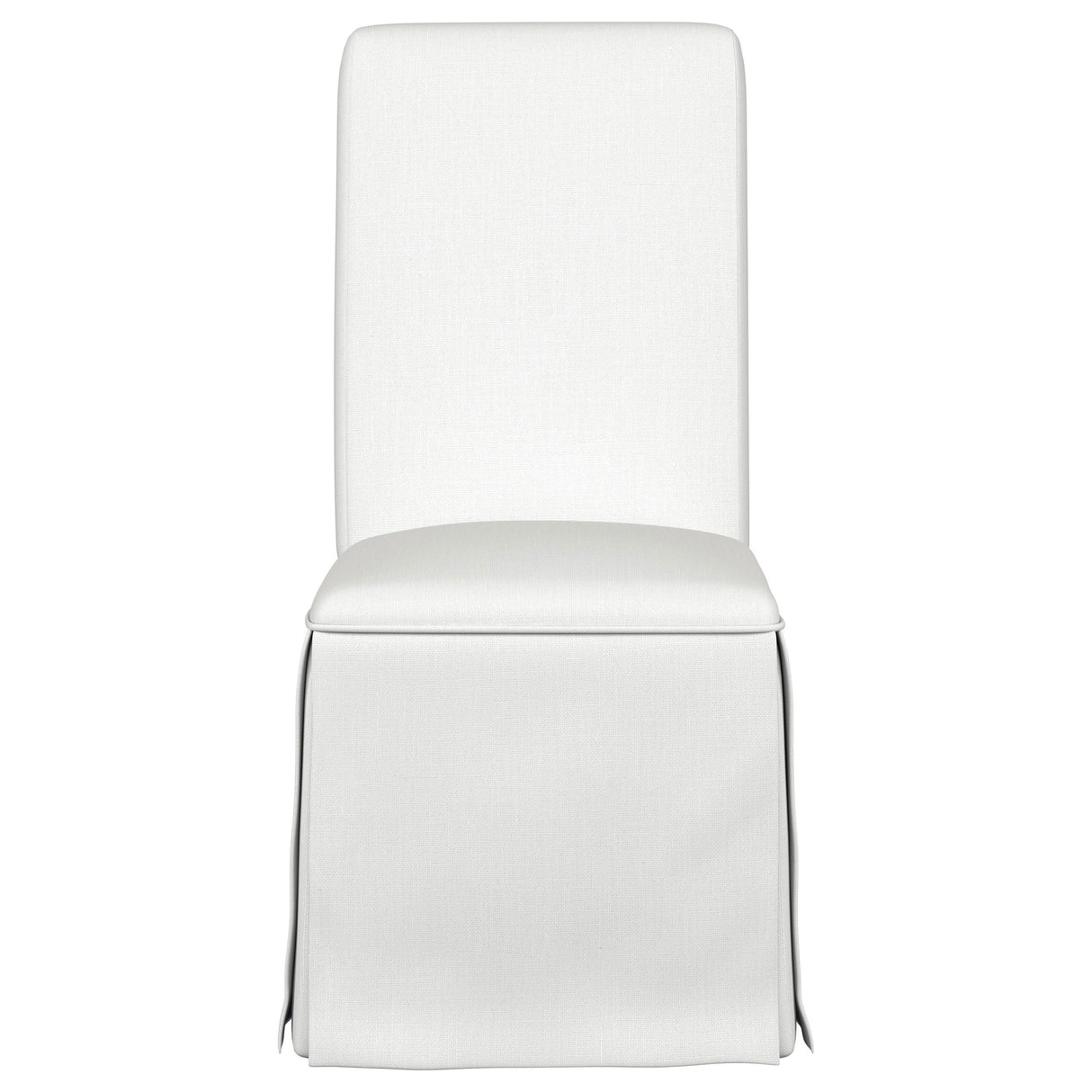 Shawna Upholstered Skirted Dining Chair White (Set of 2) - Home Elegance USA