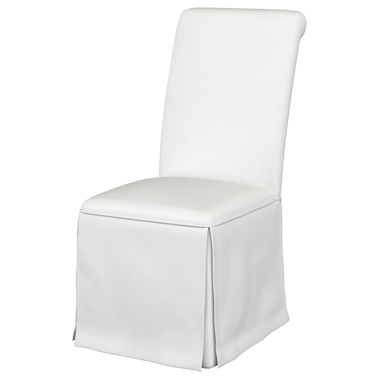 Shawna Upholstered Skirted Dining Chair White (Set of 2) - Home Elegance USA