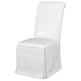 Shawna Upholstered Skirted Dining Chair White (Set of 2) - Home Elegance USA