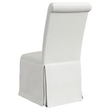 Shawna Upholstered Skirted Dining Chair White (Set of 2) - Home Elegance USA