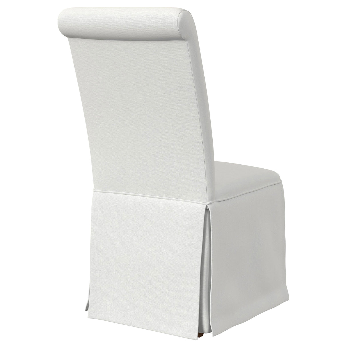 Shawna Upholstered Skirted Dining Chair White (Set of 2) - Home Elegance USA