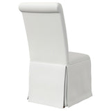 Shawna Upholstered Skirted Dining Chair White (Set of 2) - Home Elegance USA