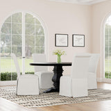 Shawna Upholstered Skirted Dining Chair White (Set of 2) - Home Elegance USA