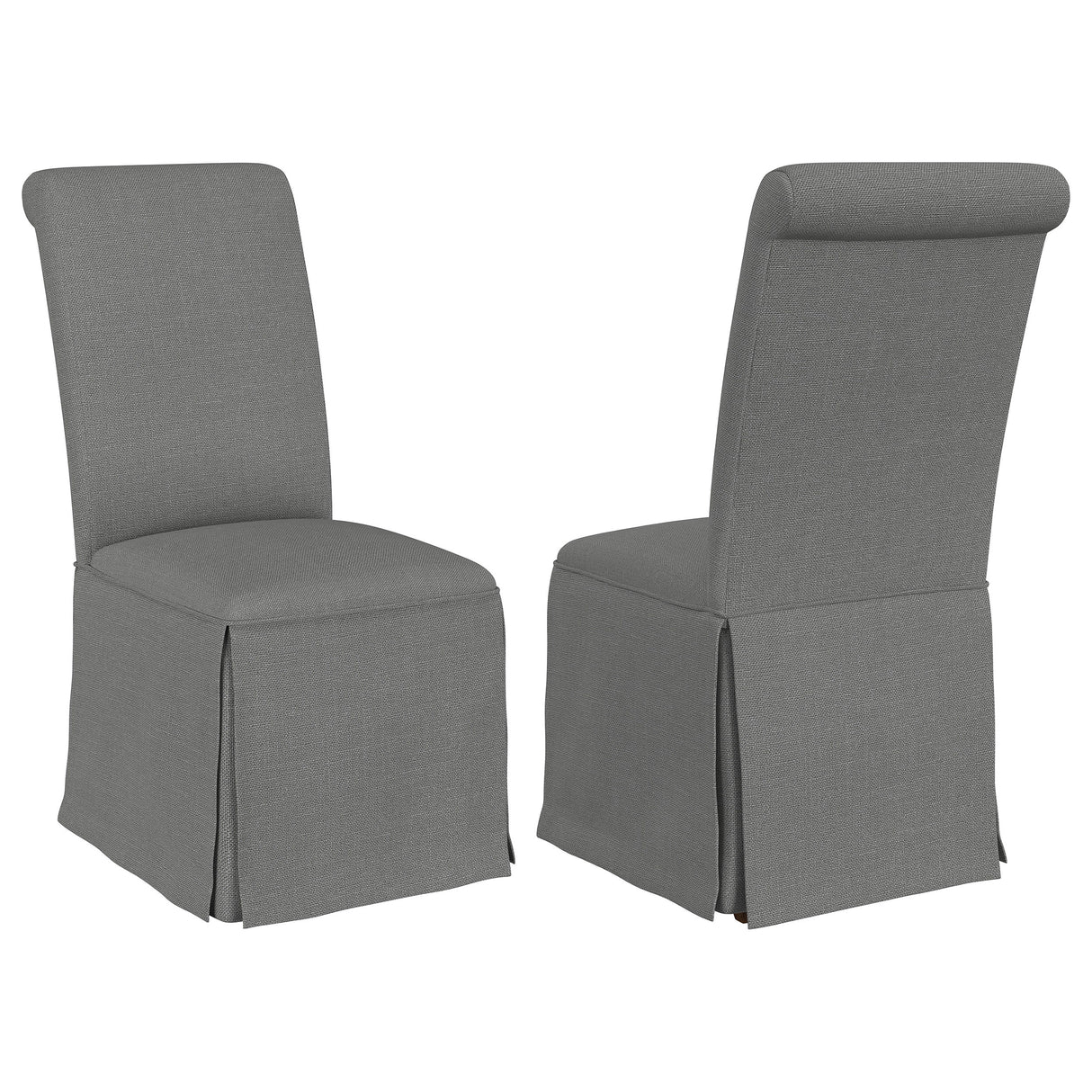 Shawna Upholstered Skirted Dining Chair Light Grey (Set of 2) -  Coaster Furniture