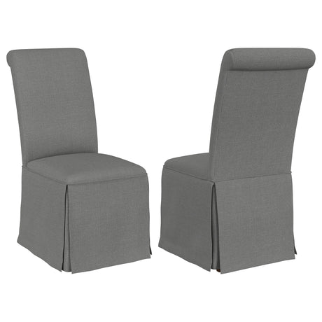 Shawna Upholstered Skirted Dining Chair Light Grey (Set of 2) -  Coaster Furniture
