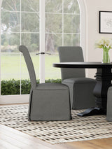Shawna Upholstered Skirted Dining Chair Light Grey (Set of 2) -  Coaster Furniture