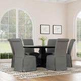 Shawna Upholstered Skirted Dining Chair Light Grey (Set of 2) -  Coaster Furniture