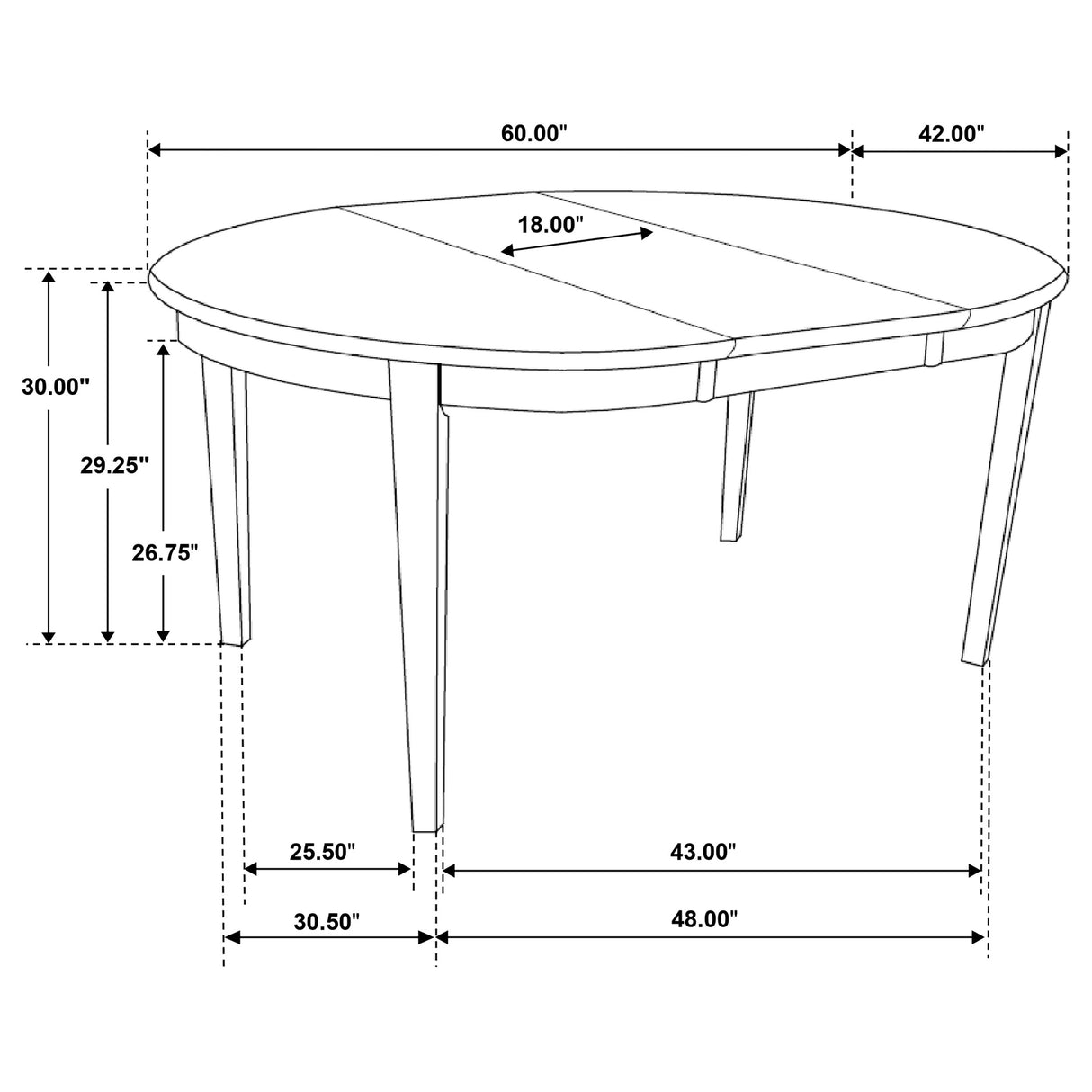 Dining Table - Gabriel Oval Dining Table Cappuccino