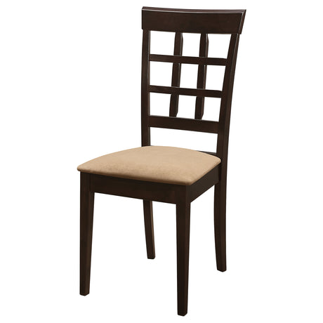 Side Chair - Gabriel Lattice Back Side Chairs Cappuccino and Tan (Set of 2)