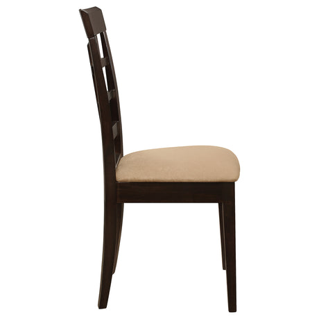 Side Chair - Gabriel Lattice Back Side Chairs Cappuccino and Tan (Set of 2)