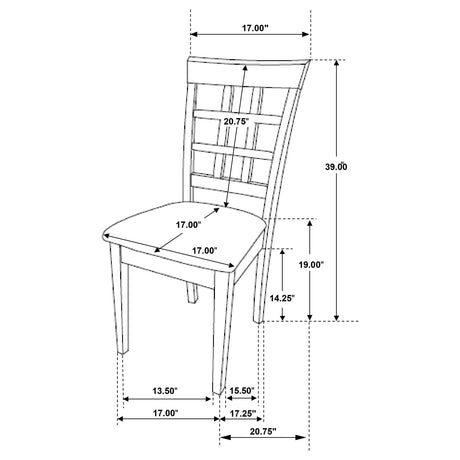 Side Chair - Gabriel Lattice Back Side Chairs Cappuccino and Tan (Set of 2)