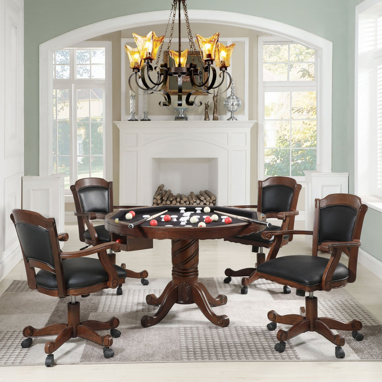 Turk 5 - piece Game Table Set Tobacco and Black | Coaster | Home Elegance USA