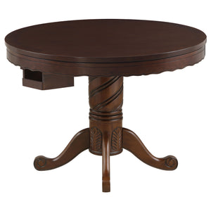 Game Table - Turk 3-in-1 Round Pedestal Game Table Tobacco