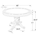 Game Table - Turk 3-in-1 Round Pedestal Game Table Tobacco