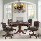 Game Table - Turk 3-in-1 Round Pedestal Game Table Tobacco