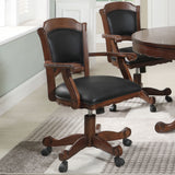 Game Chair - Turk Game Chair with Casters Black and Tobacco