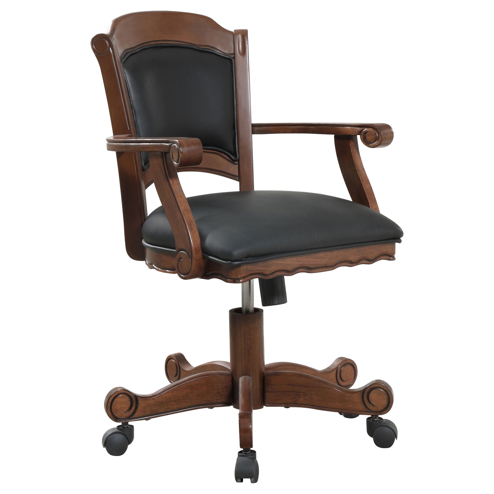 Game Chair - Turk Game Chair with Casters Black and Tobacco