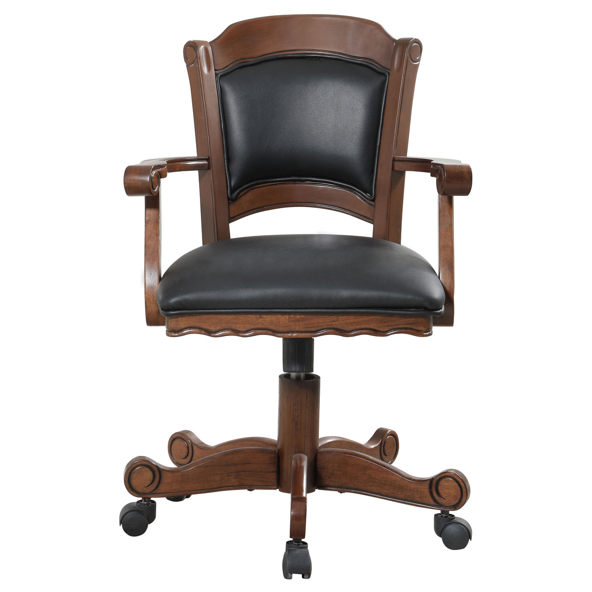 Game Chair - Turk Game Chair with Casters Black and Tobacco