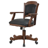 Game Chair - Turk Game Chair with Casters Black and Tobacco