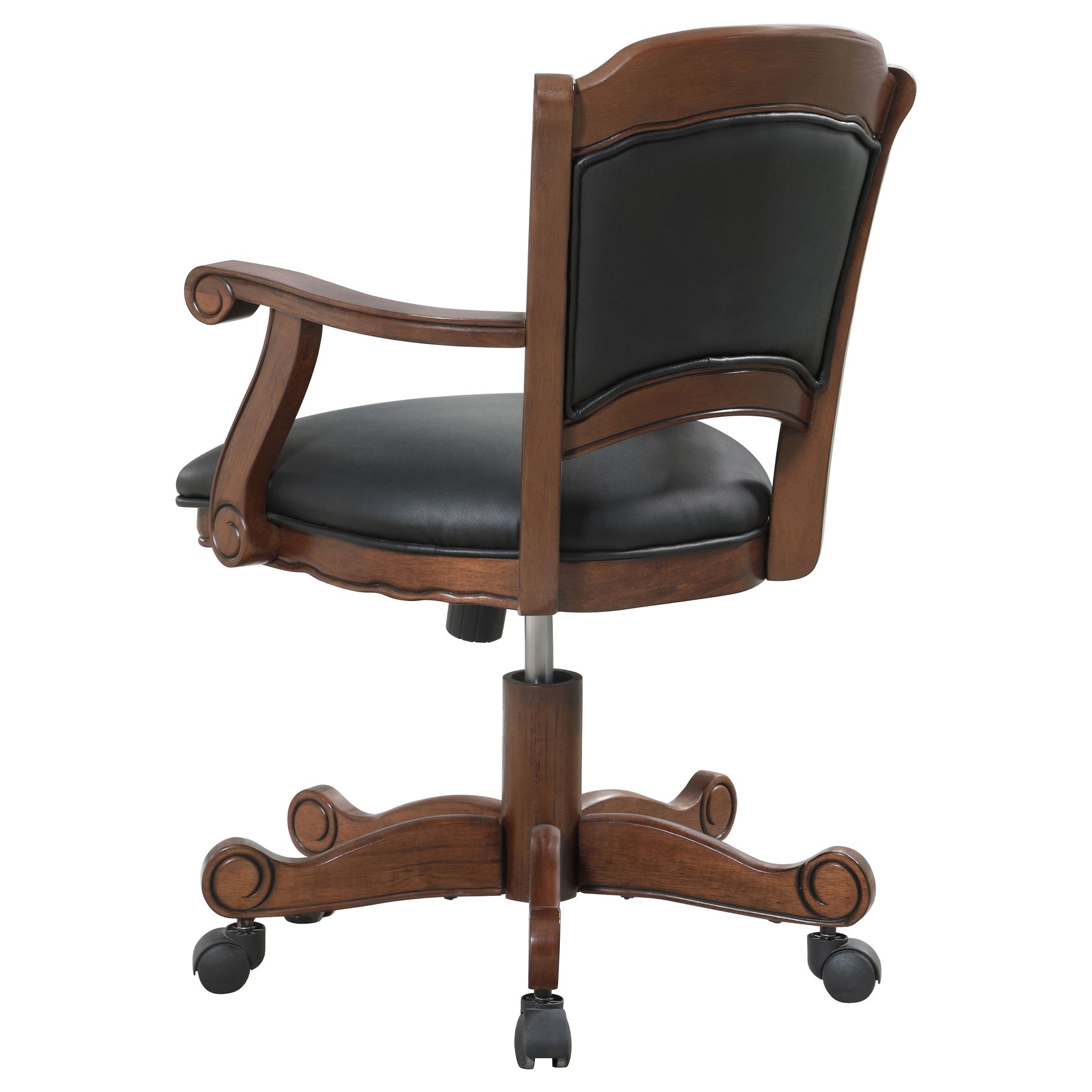 Game Chair - Turk Game Chair with Casters Black and Tobacco