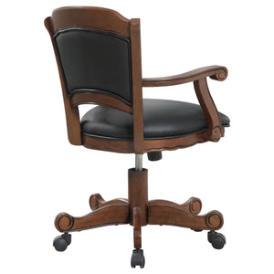 Game Chair - Turk Game Chair with Casters Black and Tobacco