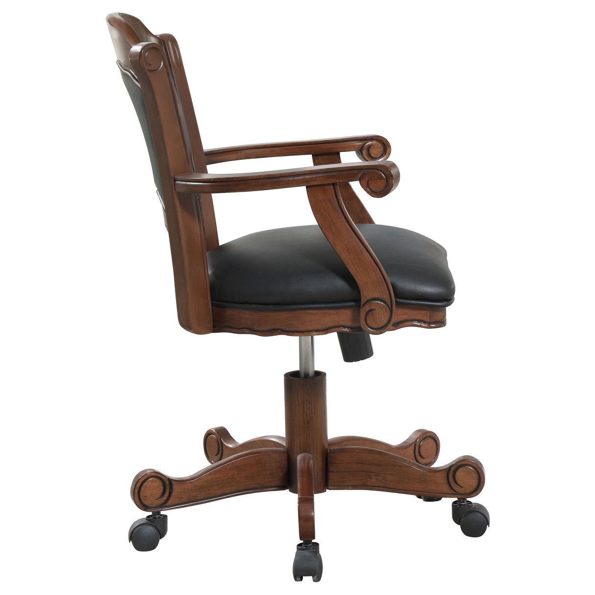 Game Chair - Turk Game Chair with Casters Black and Tobacco