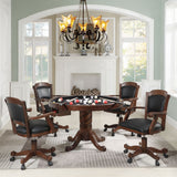 Game Chair - Turk Game Chair with Casters Black and Tobacco