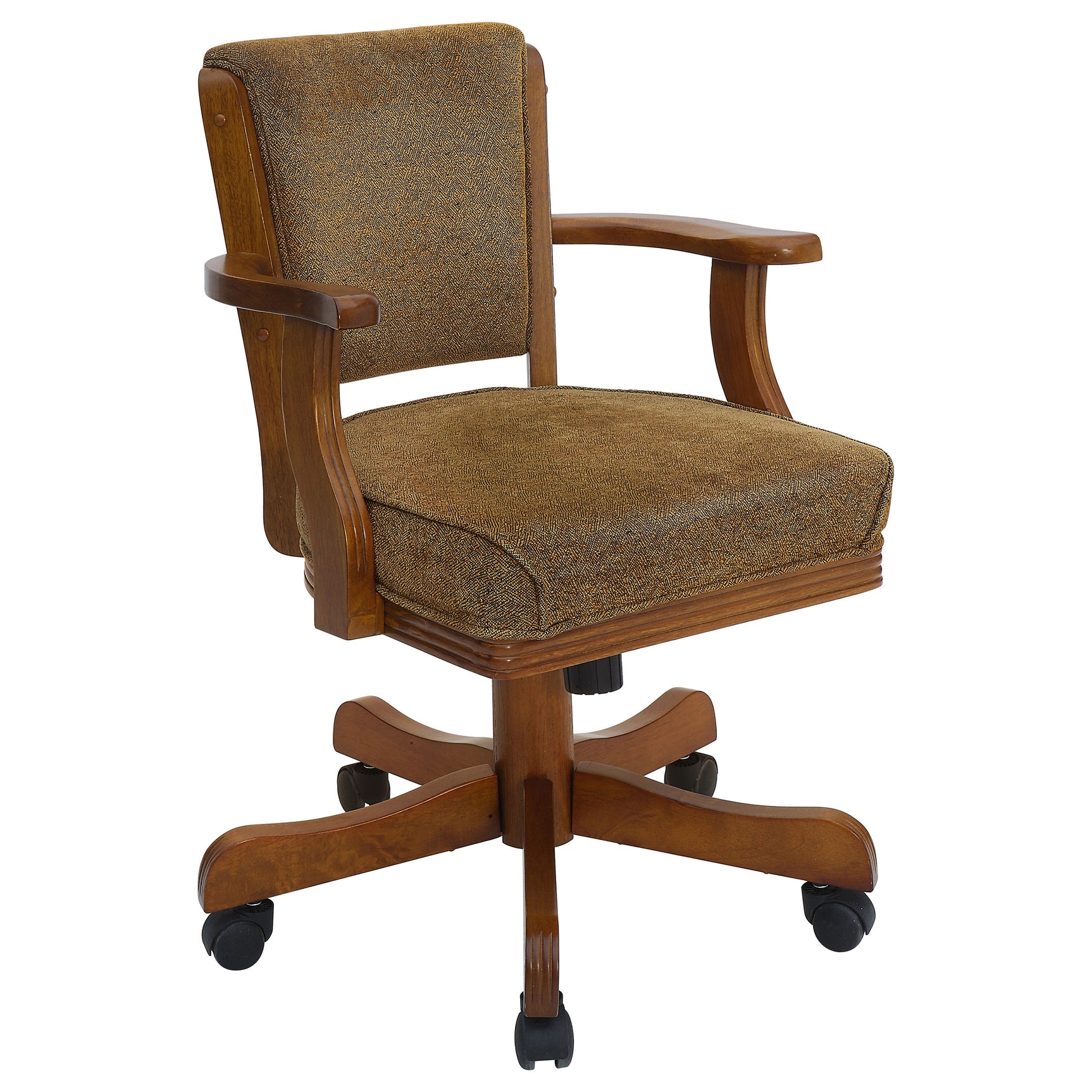 Game Chair - Mitchell Upholstered Game Chair Olive-brown and Amber