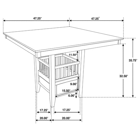 Counter Height Dining Table - Jaden Square Counter Height Table with Storage Espresso