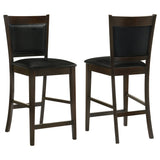 Counter Stool - Jaden Upholstered Counter Height Stools Black and Espresso (Set of 2)