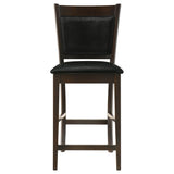 Counter Stool - Jaden Upholstered Counter Height Stools Black and Espresso (Set of 2)