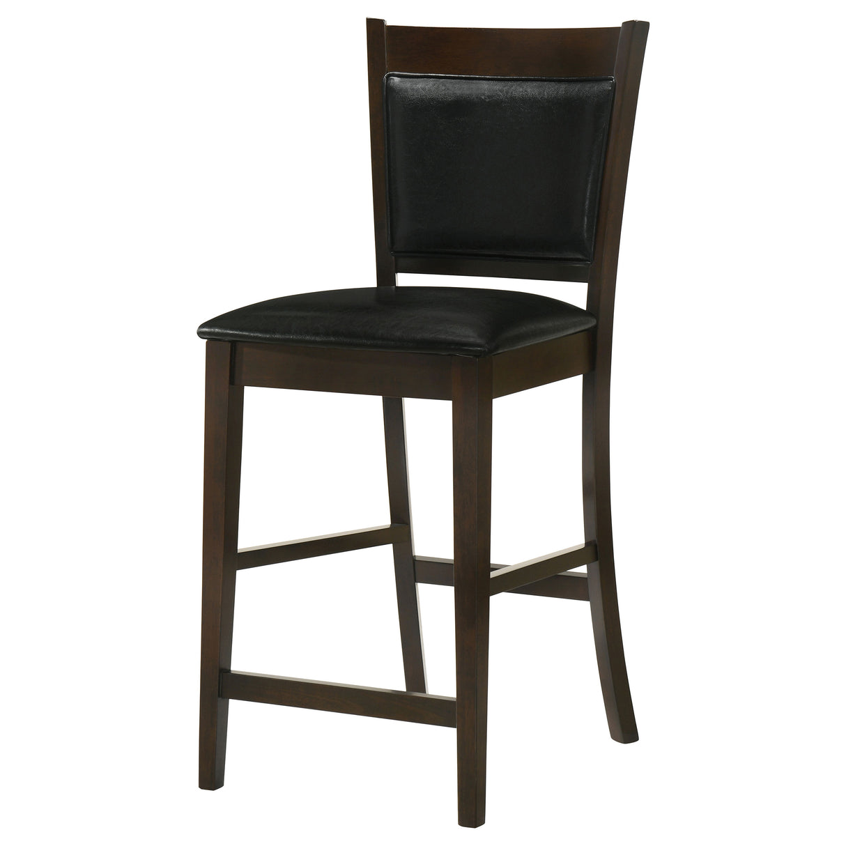 Counter Stool - Jaden Upholstered Counter Height Stools Black and Espresso (Set of 2)