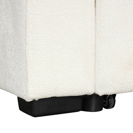 120.5' L-shaped Convertible Sofa Bed Modular Sectional Sofa Reversible Sleeper with Pull-Out Bed, Cup Holders, and Ample Storage Space for Living Room(Old SKU:N719S001940K), White - sold by Home Elegance USA