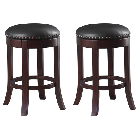 Swivel Counter Stool - Aboushi Swivel Counter Height Stools with Upholstered Seat Brown (Set of 2)