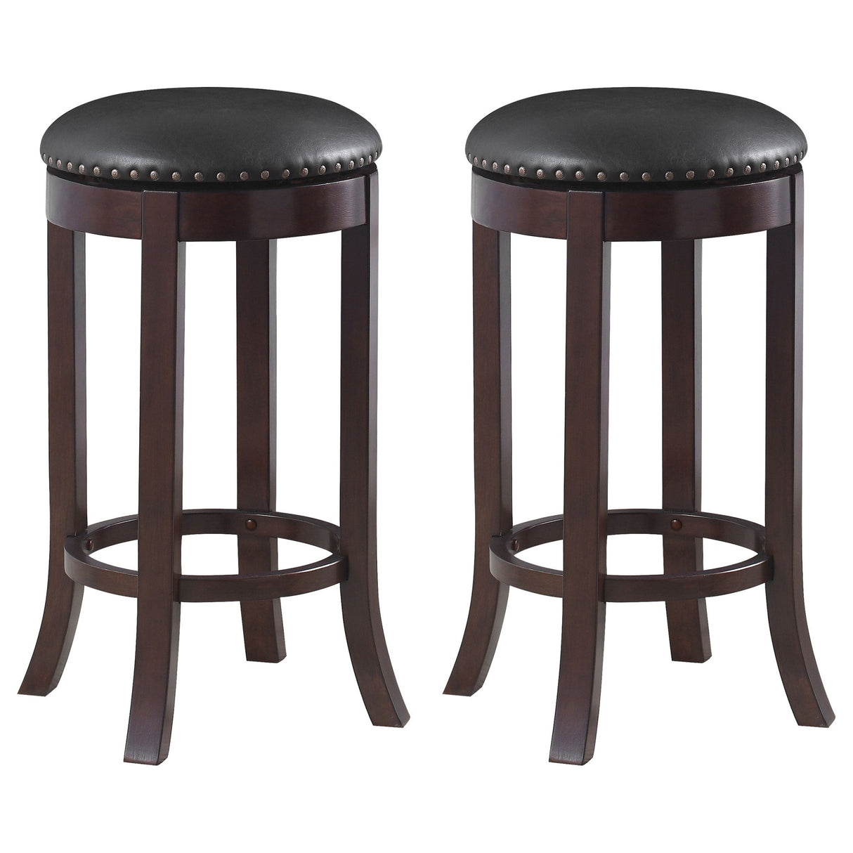 Aboushi Swivel Bar Stools with Upholstered Seat Brown (Set of 2) | Coaster | Home Elegance USA