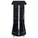 Home Bar - Adolfo 3-tier Bar Table Glossy Black and Clear