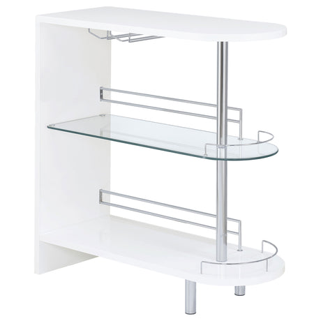 Home Bar - Adolfo 3-tier Bar Table Glossy White and Clear