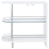 Home Bar - Adolfo 3-tier Bar Table Glossy White and Clear
