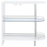 Home Bar - Adolfo 3-tier Bar Table Glossy White and Clear