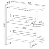 Home Bar - Adolfo 3-tier Bar Table Glossy White and Clear